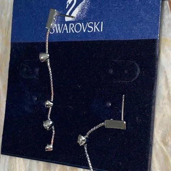 Swarovski Silver Crystal Chain Earrings